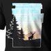 Tricou negru Lonely deer